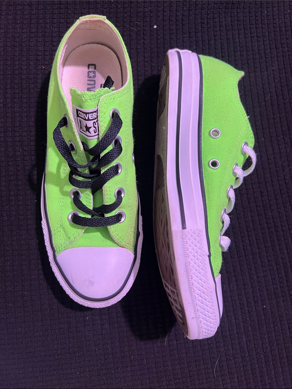 Converse Low Top Sneakers - Neon Green with Black Laces